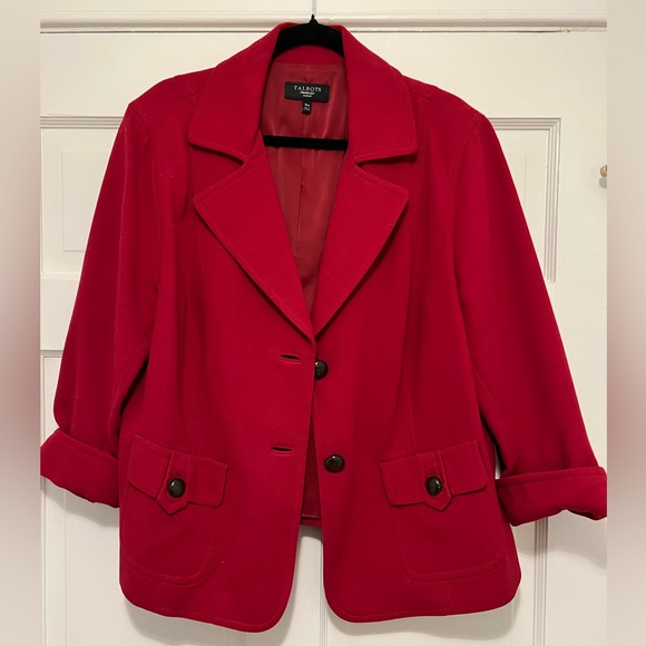 Talbots Woman Red Blazer - 16W - Picture 1 of 6